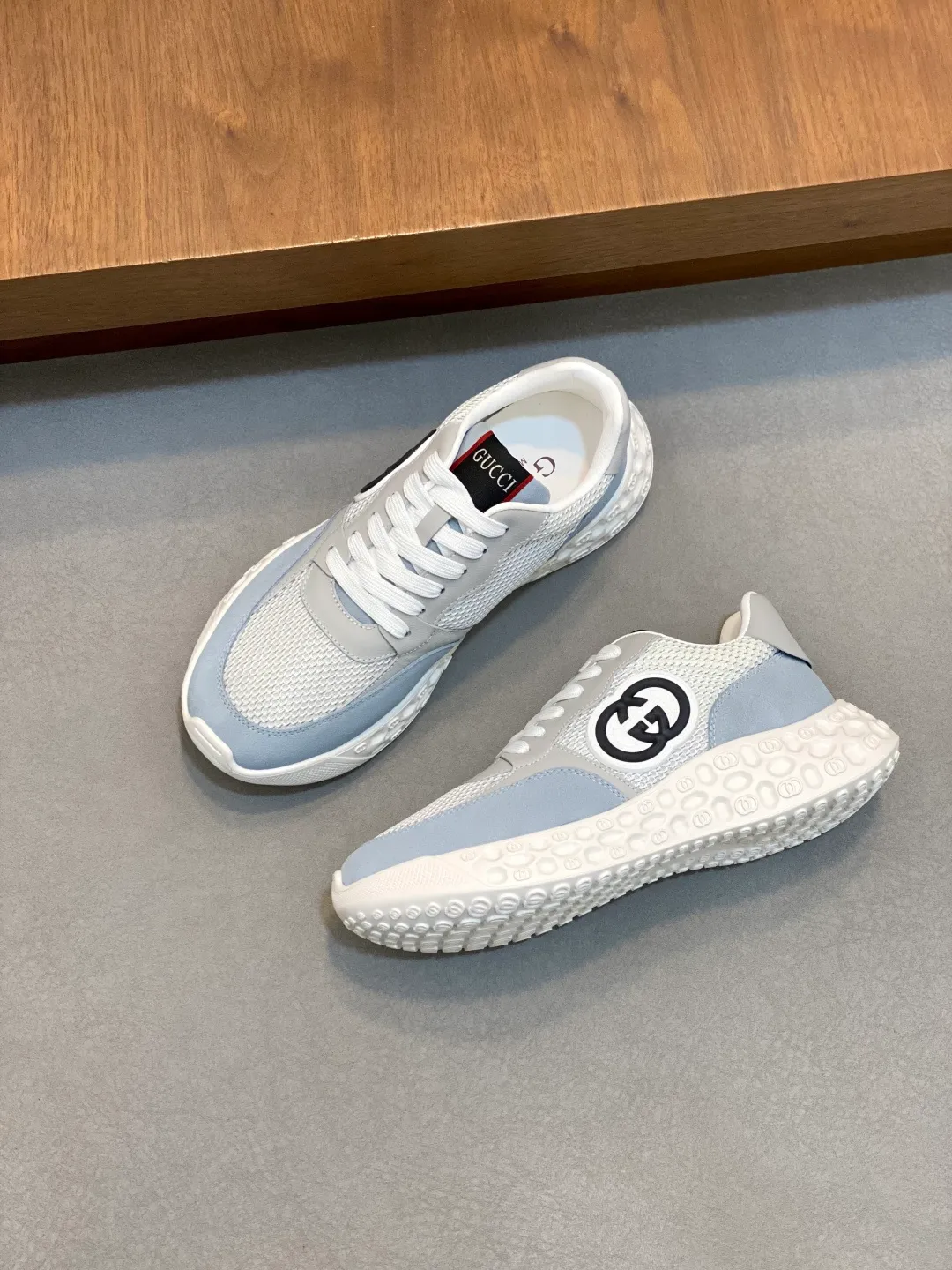 Men's shoes 💰780 [Gucci] Gucci - High-end quality original order - Upper: Napa calfskin, pebbled calfskin, computer embroidered brand totem - Inner: water-dyed cowhide - Outsole: ultra-light TPU·rubber; two-color molded outsole -Super high quality control·Fine workmanship: highlighted (high-end·luxury·grade) -Size: 38-44 (38 45 can be customized)
